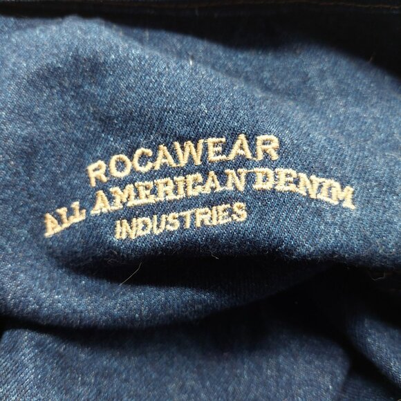 ROCAWEAR Mens Denim Jacket Size 2x Embroidery Length 30" - Picture 8 of 10